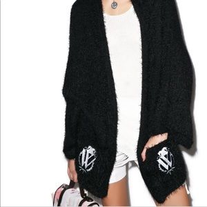Wildfox white label logo cardigan black Xsmall
